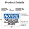 Signmission Please Leave All Packages At Gate, 18 in W x Rectangle, Aluminum OS-2PACK-NS-A-1218-L-17504 - alternate 2